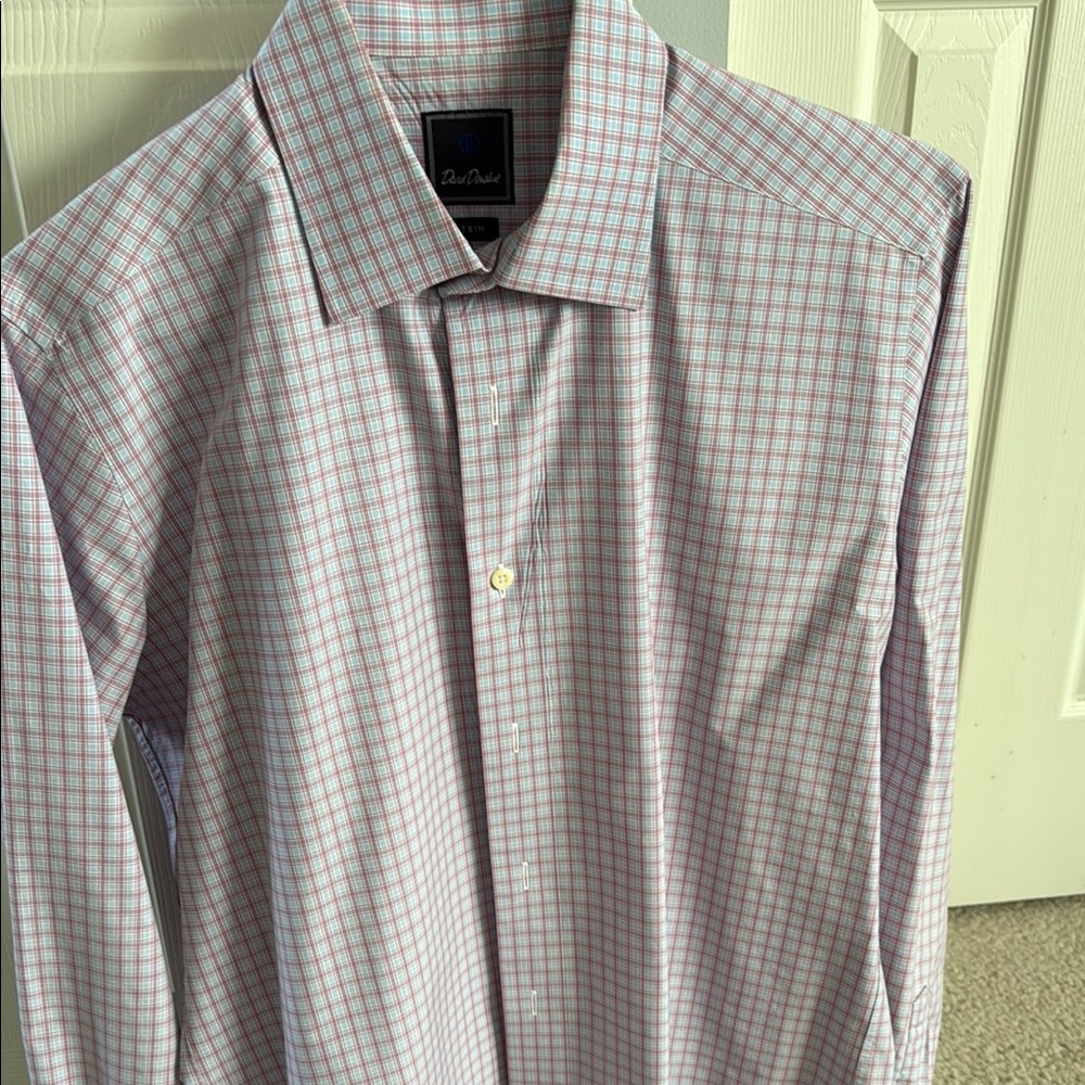 David Donahue Pink Dress Shirt Elegant Design